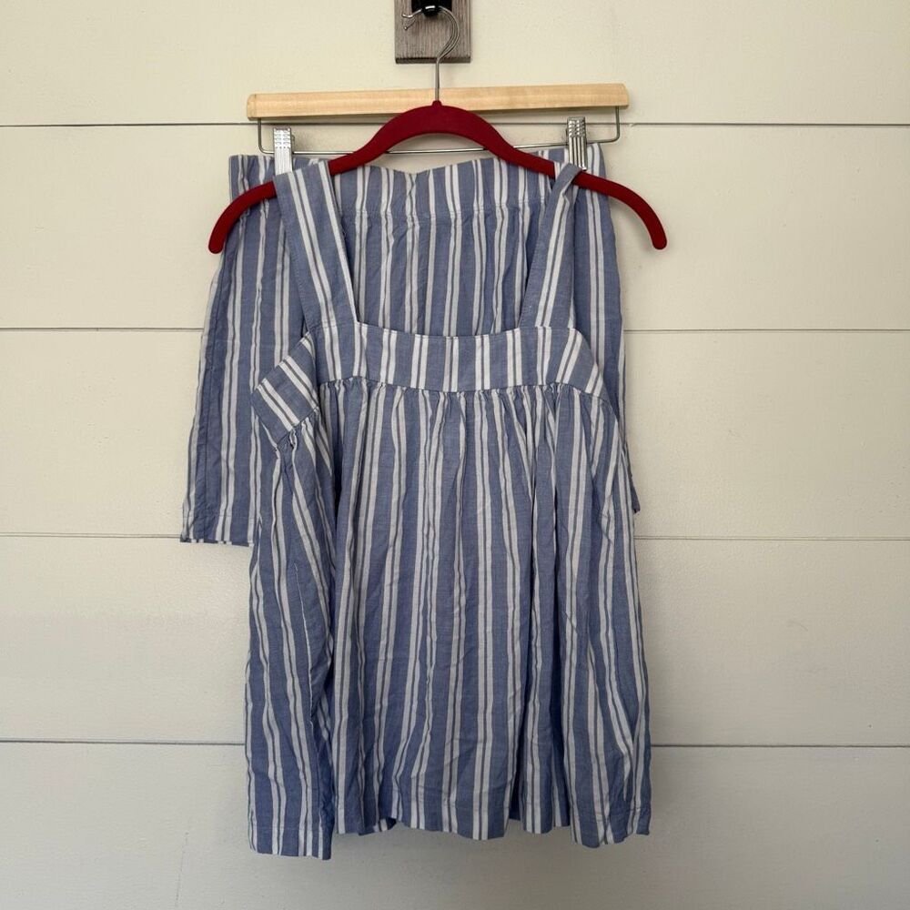 Blu Sol Women’s Small Blue White Striped Tank Top Short Set